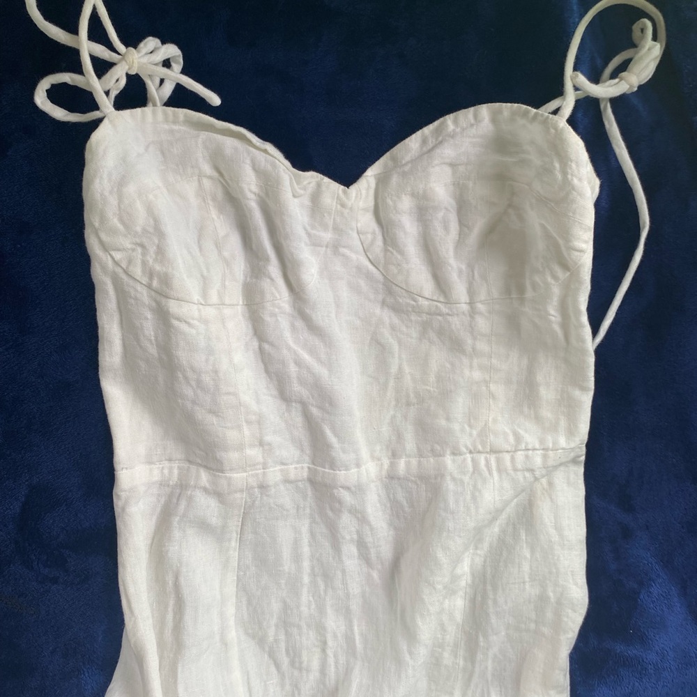 Reformation Ivory Linen Dress size small